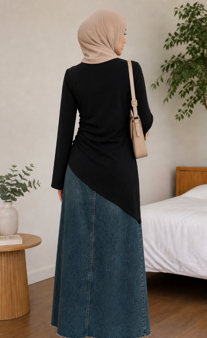 Jeans Rock ohne Schlitz