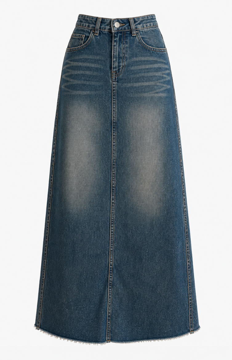 Jeans Rock ohne Schlitz