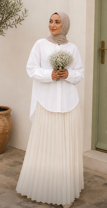 Baumwollbluse mit Zierschnürung